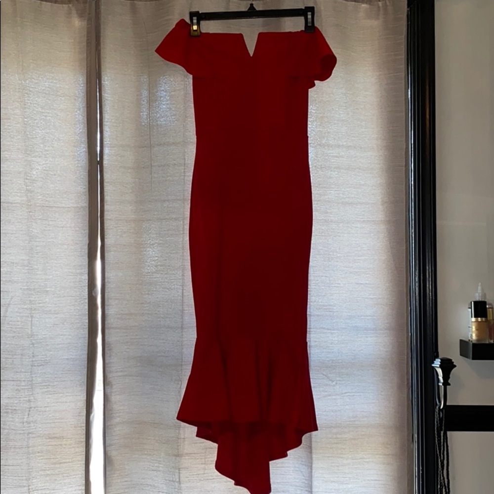 Red midi dress - Picture 3 of 7